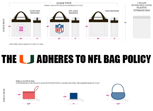 The U Will Adhere To New Nfl Bag Policy — Formerly